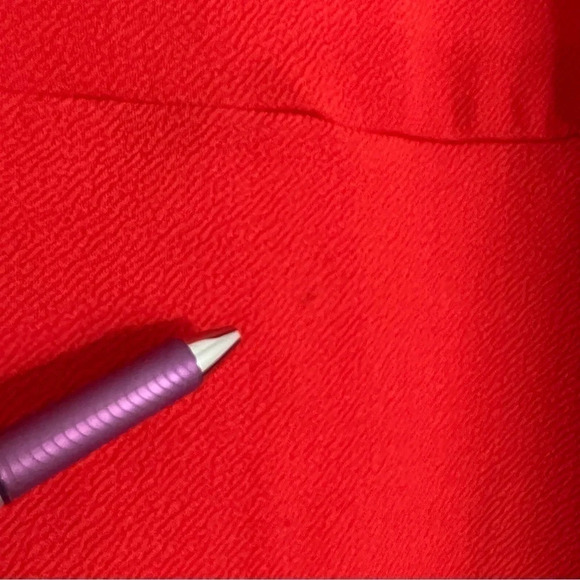 Fashion to Figure Coral Pink Orange Dress 2X V Neck Short Sleeves Ruched Side - Picture 6 of 7